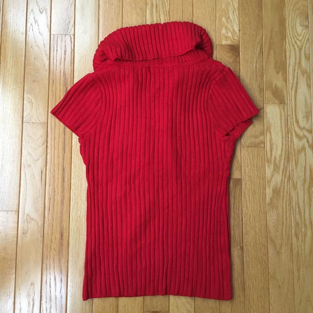 NWT INC International Concepts Red Cowl Neck Short Sleeve Blouse Size MP - Picture 6 of 6